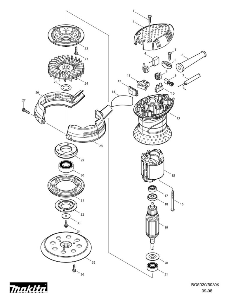 thumbnail of Makita_BO5030_Parts_Breakdown